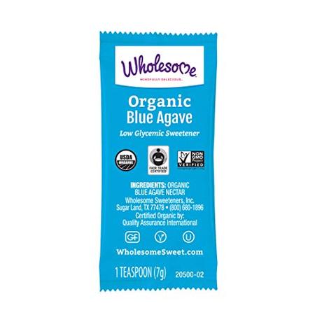 Wholesome Sweeteners Organic Blue Agave Nectar Packets, Natural Low Glycemic Sweetener, Non GMO, Fair Trade & Gluten Free, 7 Gram (Pack of 500)