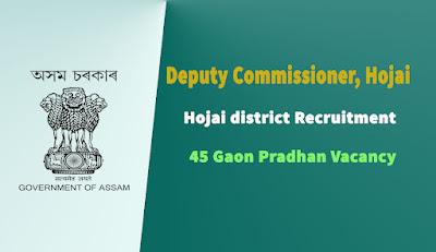 Hojai district Recruitment 2022 - Apply For 45 Gaon Pradhan Vacancy