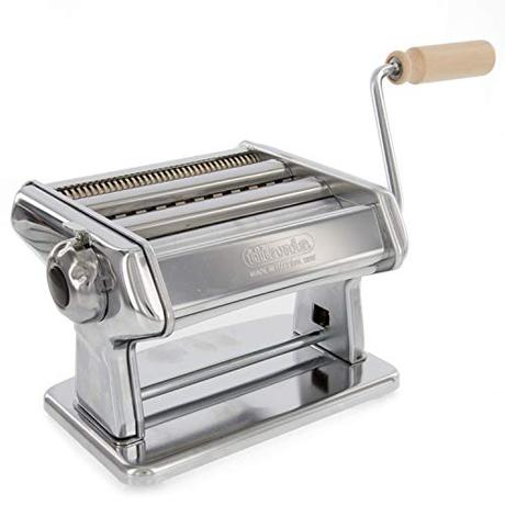 Pasta Maker Machine by Imperia- Heavy Duty, Italy Made Steel Construction w Easy Lock Dial and Wood Grip Handle- Make Fresh Homemade Authentic Italian Pasta Noodles - Model 190