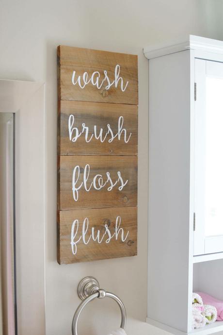 wooden sign ideas for bathroom