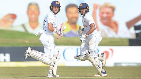 Dinesh Chandimal and Kamindu Mendis put on a record fifth-wicket 133-run stand. (Pic courtesy SLC)