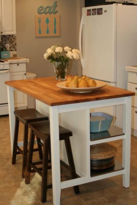 small kitchen table with benches