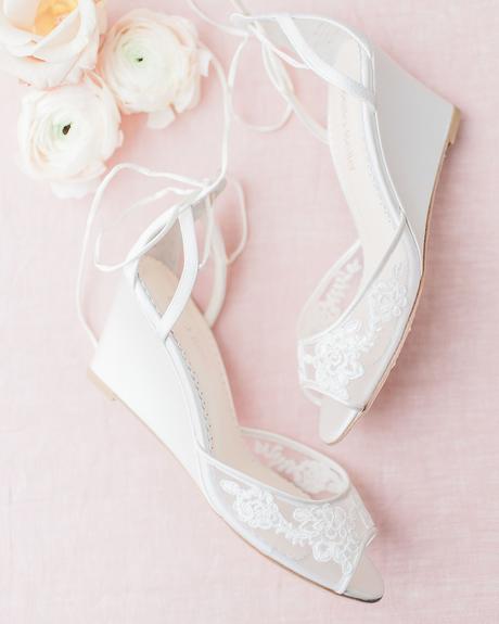 wedding shoes low heel wedge with lace comfortable bella belle