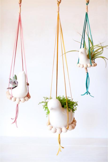 DIY nesting bird hanging planter