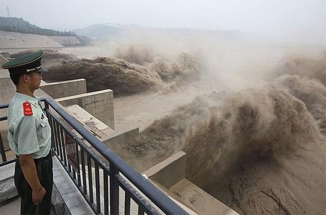 Xiaolangdi Dam on the Yellow River in central China's Henan province. 