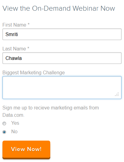 Clear form headline by Hubspot