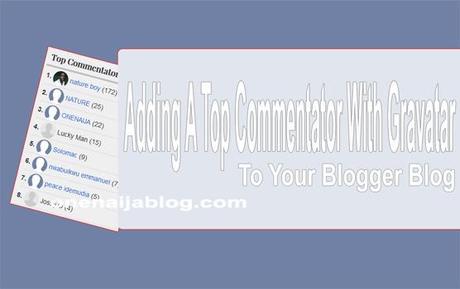 top commentator with gravatar widget for blogger blog