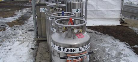 Nitrogen tanks.