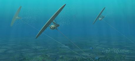 A tidal energy device developed by Swedish company Minesto, named Deep Green, is based on the use of tethered undersea kites.
