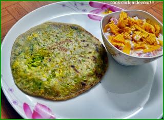 Peas-paneer paratha