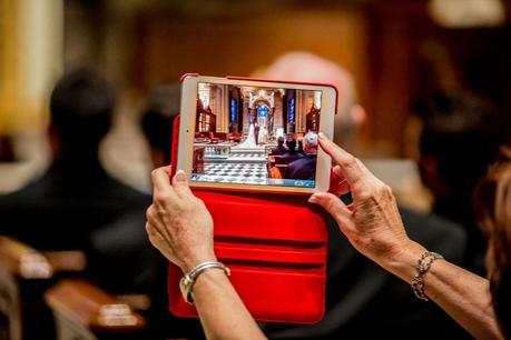 How cool is this picture in a picture? Fantastic Philly Wedding