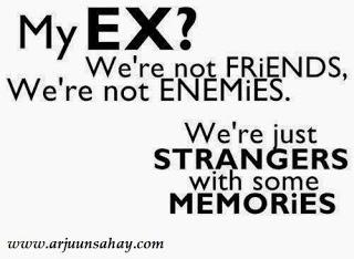 a quote on how ex become a memory of a stranger