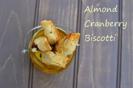 Almond-Cranberry Biscotti (Eggless Recipe)