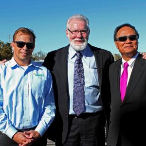 (L-R) SolarCity Project Development Manager Jeff Palmer, Lancaster Mayor R. Rex Parris, and Topco Chairman Joshua Chang - Courtesy of City of Lancaster