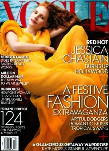 COVER JESSICA CHASTAIN FOR VOGUE DECEMBER 2013