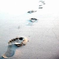 footsteps of a person who has left us