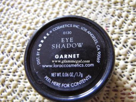 a picture of lorac eyeshadow in garnet swatch