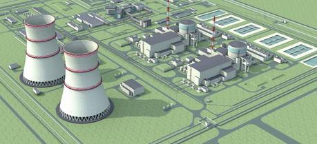 Render image of the Belarus' first nuclear power plant.