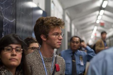 Those who showed support for the victims of the typhoon in the Phillipines were isolated and removed from the event. Picture by David Tong