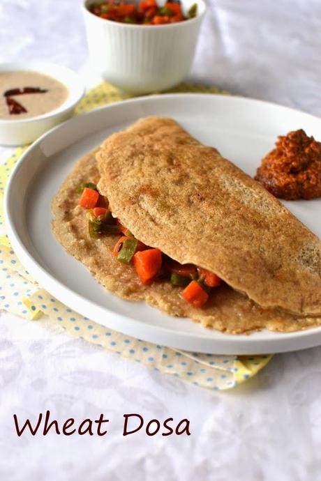 Wheat Rava Dosa (Godhuma pindi-rava Dosa)