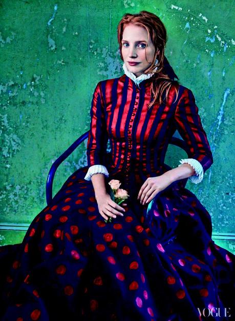 Jessica Chastain by Annie Leibovitz for Vogue US December 2013 