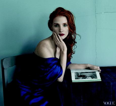 Jessica Chastain by Annie Leibovitz for Vogue US December 2013 