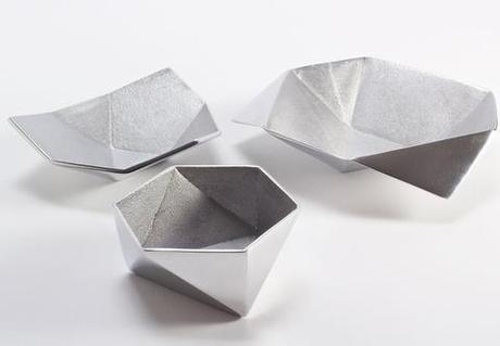 origami vessels bowls storage aluminum AKMD american design club