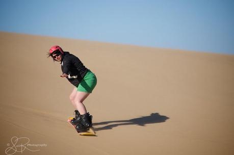 One of the few seconds where I managed to stand up while sandboarding.