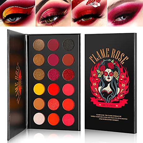 Red Eyeshadow Palette Highly Pigmented, AFFLANO Long Lasting True Red ...