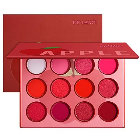 Red Pink Eyeshadow Palette, DE’LANCI Professional Matte Shimmer High Pigmented ...