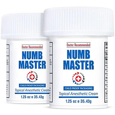Numb Master 5% Lidocaine Topical Numbing Cream, 2 Pack of ...