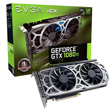 EVGA GeForce GTX 1080 Ti SC2 Gaming, 11GB GDDR5X, iCX Technology - 9 Thermal Sensors & RGB LED G/P/M, Asynch Fan, Optimized Airflow Design Graphics Card 11G-P4-6593-KR (Renewed)