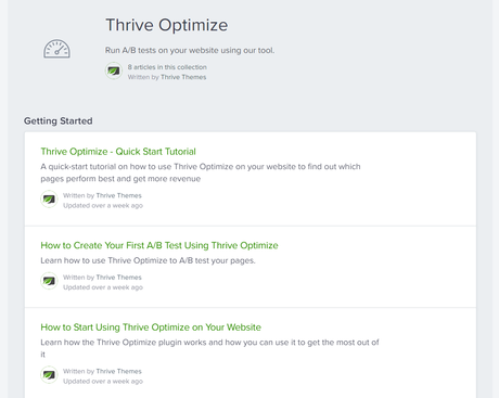 thrive optimize knowledgebase