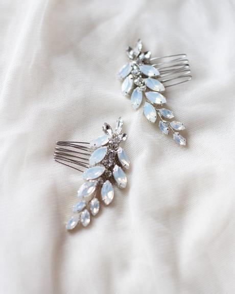bridal hair pins crystal combs moon shine enzebridal