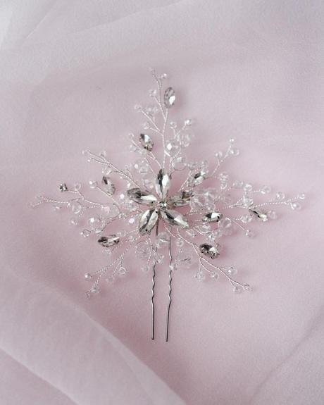 bridal hair pins crystal winter idea with beads enzebridal