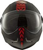 Steelbird SB-50 Adonis Dashing Black and Red Helmet with Plain Visor,600mm(Black Red, Large)