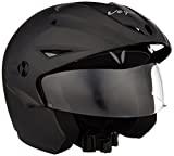 Vega Cruiser CR-W/P-DK-M Open Face Helmet with Peak (Dull Black, M)