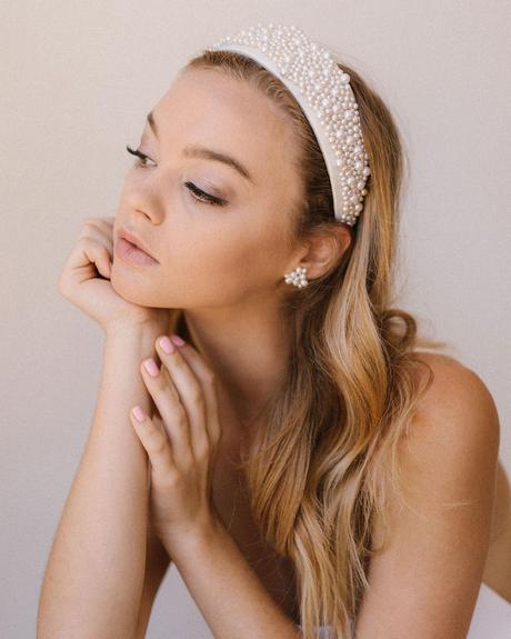 wedding hairstyles headband white with pearls untamedpetals