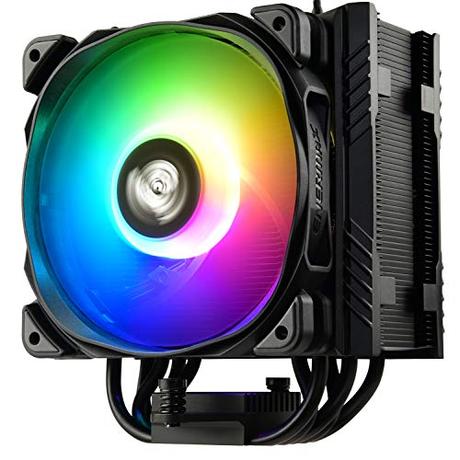 Enermax ETS-T50 Axe Addressable RGB CPU Air Cooler 230W+ TDP for Intel/AMD Univeral Socket 5 Direct Contact Heat Pipes 120mm PWM Fan Black: ETS-T50A-BK-ARGB (ETS-T50-BK-ARGB)