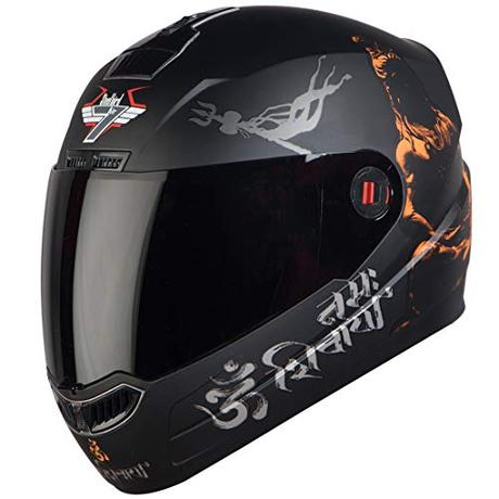 Steelbird SBA-1 Mahadev ISI Certified Full Face Helmet (Large 600 MM, Matt Black Orange with Smoke...
