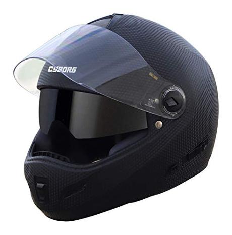 Steelbird Cyborg Double Visor ABS Material Shell Full Face Helmet, Inner Smoke Sun Shield and Outer...