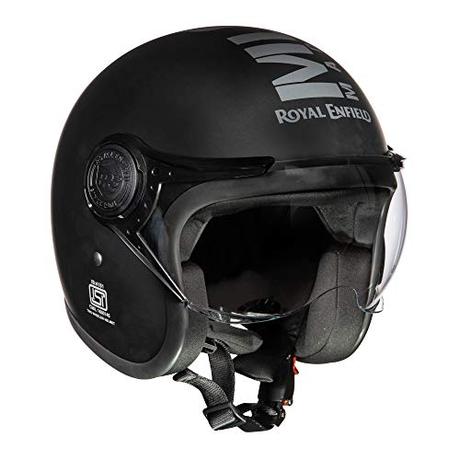 Royal Enfield MLG ABS Open Face with Visor Helmet (Matt Black & Dk Grey, XL, 62 cm)