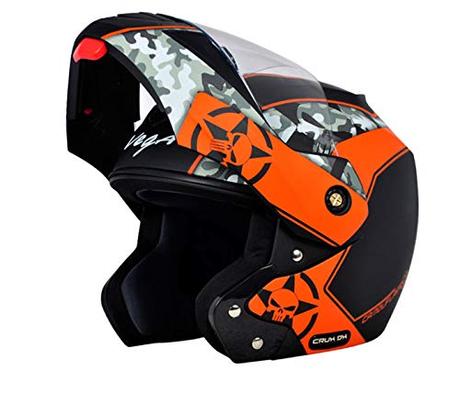 Vega Crux Dx Camouflage Dull Black Orange Helmet-L