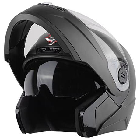 Steelbird SBA-7 7Wings ISI Certified Flip-Up Helmet for Men and Women with Inner Smoke Sun Shield...