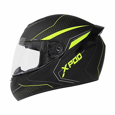 TVS XPOD - Blistering Black Helmet (Radium Line, XL)