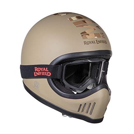 Royal Enfield Enduro MLG Camo Fiber Glass Helmet (Matt Desert Storm, Medium, RRGHEM000163)