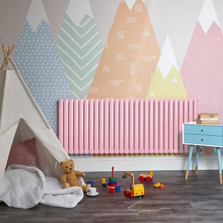 pink radiator in a child's bedroom