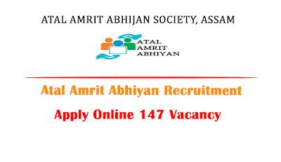 Atal Amrit Abhiyan Recruitment 2022 - Apply Online 147 Vacancies