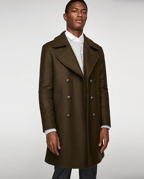 Double-Breasted Military Style Coat