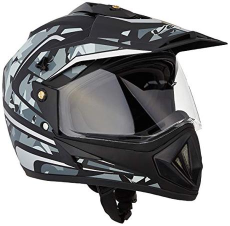 Vega Off Road ABS D/V Camo Dull Black Silver Helmet-Medium